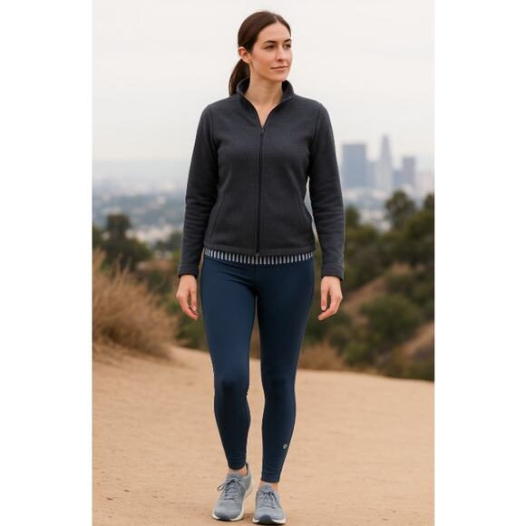 Mountain Hardwear Women’s Medium Hi Rise Leggings Blue 28” Inseam Pocket - Picture 1 of 8